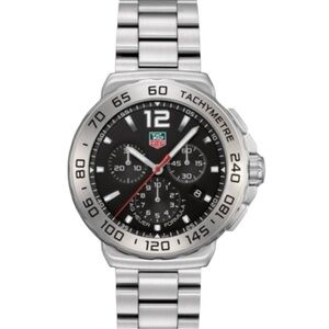 New In Box. TAG Heuer Formula 1 Chronograph Elegant Black and Silver Watch